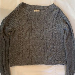 Gray Cable Knit Sweater from Hollister